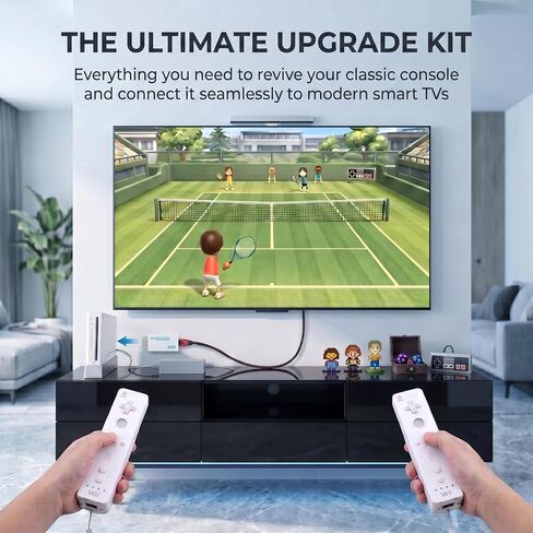 مجموعة ملحقات وي 4 في 1 مع محول HDMI وشريط مستشعر حركة سلكي وسلك طاقة وكابل بطول 10 أقدام، مجموعة كابلات بديلة كاملة متوافقة مع وحدة تحكم نينتندو in Kuwait
