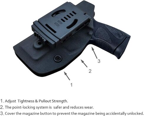 Taurus G2C Holster OWB Kydex Holster Custom Fit: Taurus G2C 9mm & Millennium PT111 G2 / PT140 Pistol - Outside Waistband Carry 1.5-2 Inch Belt Clip - Adj. Width Height Retention Cant, Entrance Widened in Kuwait