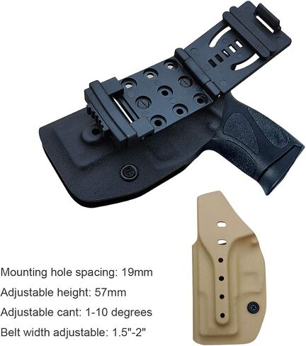 Taurus G2C Holster OWB Kydex Holster Custom Fit: Taurus G2C 9mm & Millennium PT111 G2 / PT140 Pistol - Outside Waistband Carry 1.5-2 Inch Belt Clip - Adj. Width Height Retention Cant, Entrance Widened in Kuwait
