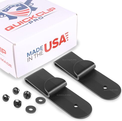 J Clips Style Holster Under the Belt Hidden IWB Tuckable Kydex JClip for 1.50" Gun Belts, Black with mounting Hardware Made in USA in Kuwait