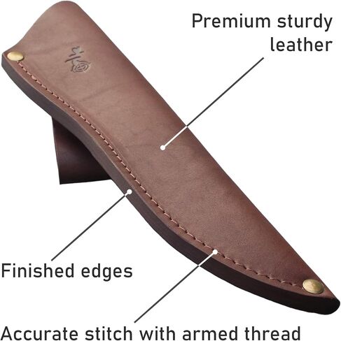 Genuine Leather Belt Knife Sheath for Fixed Blade Knives with 6.5" 7" 8" Inch Blade, Brown Leather Knife Holster Sleeve for Belt, Hunting Camping Bushcraft Knives Sheath V792 in Kuwait