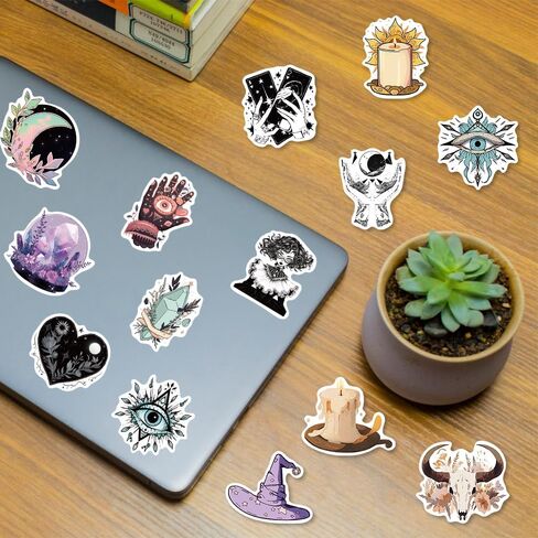 Witchy Stickers for Kindles Water Bottles, 100PCS Waterproof Vinyl Aesthetic Sticker Packs for Adults, Spooky Cute Hippie Celestial Stickers for Laptop Books Scrapbooks Journals in Saudi Arabia
