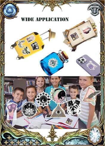 Witchy Stickers for Kindles Water Bottles, 100PCS Waterproof Vinyl Aesthetic Sticker Packs for Adults, Spooky Cute Hippie Celestial Stickers for Laptop Books Scrapbooks Journals in Saudi Arabia