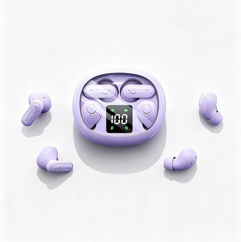 Wireless Earbuds, 2 in 1 Case(Mini Sleep Earbuds & Semi-In-Ear Headphones), Bluetooth Earphones with LED Power Display,Smallest Invisible Earbuds for Small Ears Canals Side Sleepers, Sports, Work in Saudi Arabia
