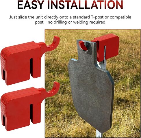 T Post Target Hanger, Easy Assembly AR 500 Steel Target T Post Hangers, 2 in Kuwait