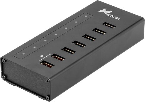 محور ألومنيوم نحيف مزود بـ 7 منافذ USB 3.0 مع منفذين مزدوجين للبيانات/الشحن in Kuwait