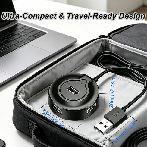 4-Port USB Hub USB Extender Hub, 1 to 4 USB Splitter for Laptop, Multiport Adapter Expander for PC, MacBook, Xbox, Console, Flash Drive, HDD, Keyboard, Mouse, More in Kuwait