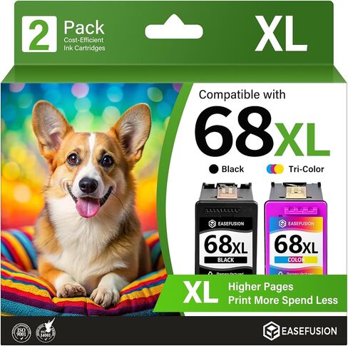 68XL Ink Replacement for HP 68 Ink Cartridges Black/Color Combo Pack in Kuwait