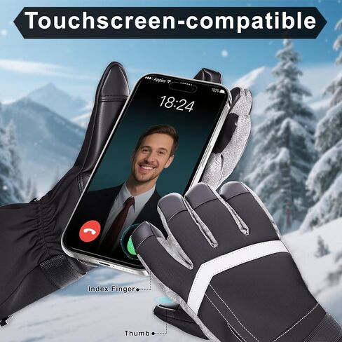 Heated Gloves, Rechargeable Electric Winter Leather Gloves with 3-Heat Settings, Waterproof & Windproof, Hand Warmer for Skiing Hiking Camping, Size XL in Kuwait
