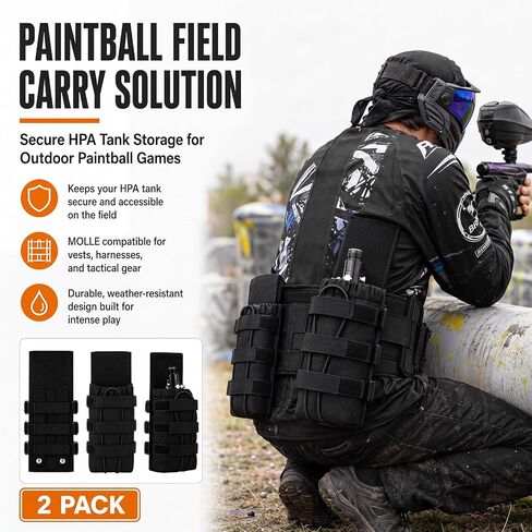 2 Pcs Paintball Tank Vest Pouch Molle Compatible Hpa/co2 Tank in Kuwait