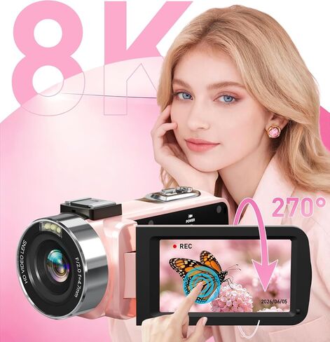 8K 80MP Video Camera Camcorder, WiFi Vlogging Camera for YouTube in Saudi Arabia