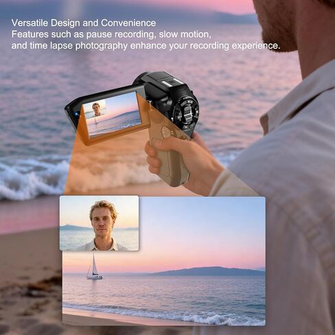 Fockety 8K Camcorder Dual Lens 16X Digital Zoom Rotatable Screen in Kuwait