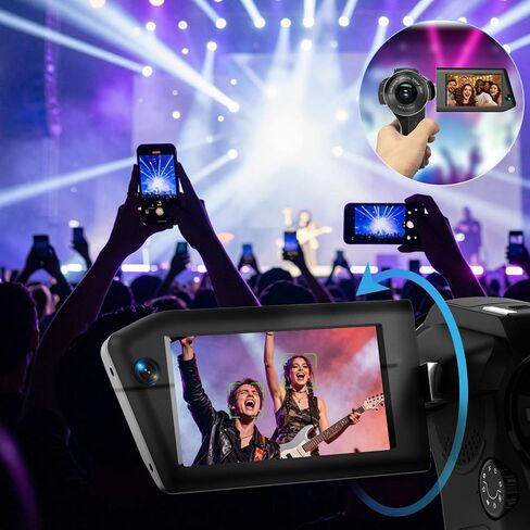 Fockety 8K Camcorder Dual Lens 16X Digital Zoom Rotatable Screen in Kuwait