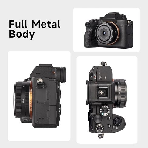 Brightin Star 23mm F5.6 Full Frame Pancake Street Human Photography Manual Focus Mirrorless Camera Lens, Fit for Sony ZV-E10, A7IV, A6400, A7II, A7SIII, A7III, A7C, A6600, A6100, A7RIV, A6000, A7RIII in Kuwait