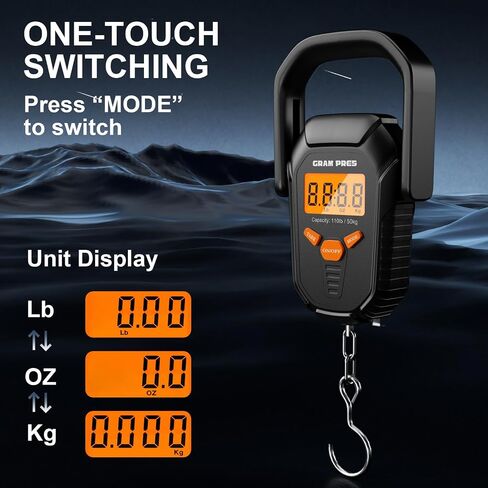 GRAM PRES Fish Scale 110lb/50kg,Digital Fishing Scale in Saudi Arabia