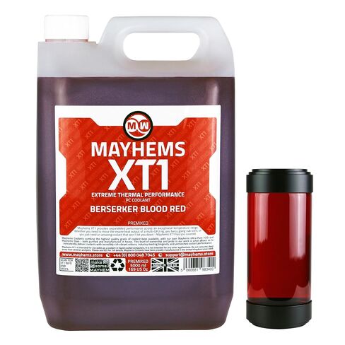 Mayhems - XT1 Premixed PC Coolant - Computer Water Cooling Fluid - Liquid Cooling, Thermal Performance Series, 5 Litre, Berserker Blood Red in Saudi Arabia
