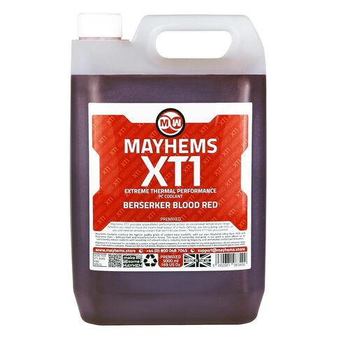 Mayhems - XT1 Premixed PC Coolant - Computer Water Cooling Fluid - Liquid Cooling, Thermal Performance Series, 5 Litre, Berserker Blood Red in Saudi Arabia