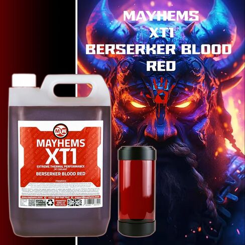 Mayhems - XT1 Premixed PC Coolant - Computer Water Cooling Fluid - Liquid Cooling, Thermal Performance Series, 5 Litre, Berserker Blood Red in Saudi Arabia