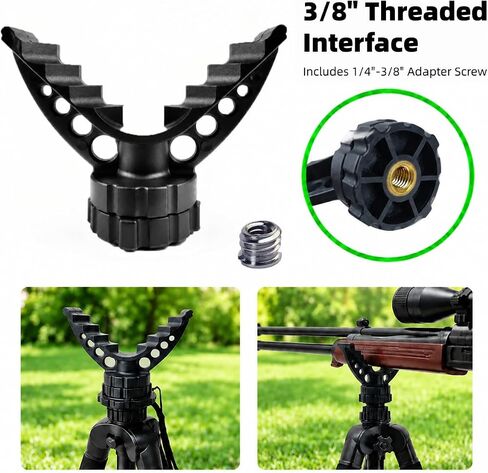 V‑Shape Tripod Rest Head, 3/8" Thread V Yoke Rest Mount Adapter, Lightweight Nylon Support Bracket for Outdoor Shooting Tripod Stand in Kuwait