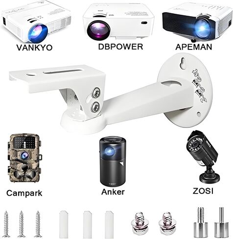 2-Be-Best Mini Projector Wall Mount 360° Rotation 7.8" Length 11 lbs Load Projector Wall Mount White in Kuwait