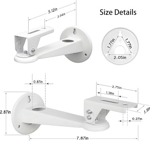 2-Be-Best Mini Projector Wall Mount 360° Rotation 7.8" Length 11 lbs Load Projector Wall Mount White in Kuwait