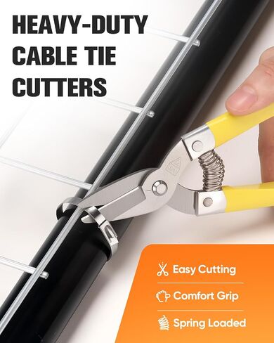 Heavy Duty 304 Stainless Steel Zip Ties Kit, 101PCS 11.8in Heavy Duty Self-Locking Metal Cable Ties with Cutting Scissors, UV Corrosion Resistant for Fence, Exhaust, Farm, Automotive in Kuwait