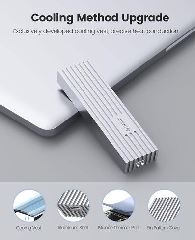 ORICO 10Gbps NVMe SSD Enclosure, M.2 to USB-C Adapter for NVMe M-Key 4TB SSD 2280, Aluminum M2 External SSD Case, Compatible with Thunderbolt 3/4 USB3.2/3.1/3.0/Type - M232-Grey in Saudi Arabia