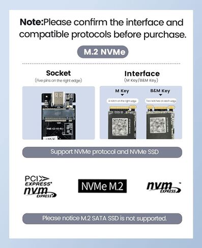 ORICO 10Gbps NVMe SSD Enclosure, M.2 to USB-C Adapter for NVMe M-Key 4TB SSD 2280, Aluminum M2 External SSD Case, Compatible with Thunderbolt 3/4 USB3.2/3.1/3.0/Type - M232-Grey in Saudi Arabia