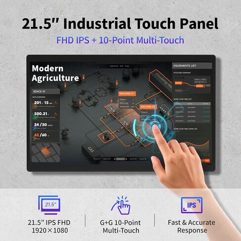 21.5" All in One Computer Android 12, Touchscreen Industrial Panel PC with Wall Mount, RK3399, 4GB Ram 64GB Rom, 1920*1080 IPS, HDMI 2.0, USB3.0*1, USB2.0*3 for Office/Automation/Kiosk/Bar/Warehouse in Saudi Arabia