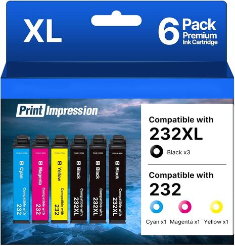 Remanufactured Replacement for Epson 232XL Ink Cartridges Combo Pack 6 Pack in Saudi Arabia