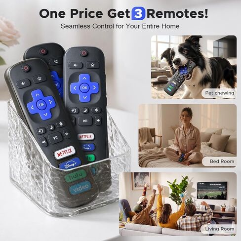 (3 Pack) Replacement Remote for TCL-ONN-Roku-TV,Universal for All Roku TVs in Saudi Arabia