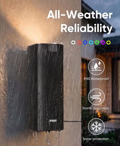Inwa 400W Outdoor Bluetooth Speakers with Lights, IP65 Waterproof, AC-Powered Stereo Speaker, Auracast Wireless Multi-Speaker Pairing, Wall Mount Sound System w/Aux for Porch, Patio, Garage, Home in Saudi Arabia