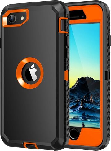 for iPhone SE 2022/2020 Case,[Built in Screen Protector] Heavy Duty Full Body Protection Cover Case with Belt Clip Holster for iPhone SE(3rd/2nd Gen) 4.7",All Turquoise in Saudi Arabia