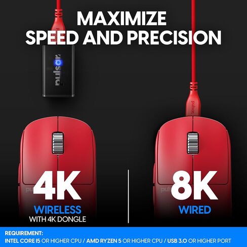 Pulsar Gaming Gears X2H ES Wireless Gaming Mouse, Medium, Red in Kuwait