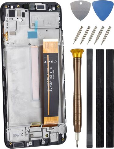 Full Screen with Screen Frame for Samsung Galaxy M33 SM-M336B SM-M336BU LCD Display Touch Digitizer Screen Replacement with Tool Kit and Adhesive Black 6.6" in Saudi Arabia