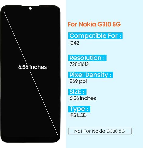 for Nokia G310 5G Screen Replacement for Nokia G310 LCD Display Touch Screen for Nokia G310 / G42 LCD Screen Digitizer Full Assembly with Repair Kits TA-1573 TA-1581 in Kuwait
