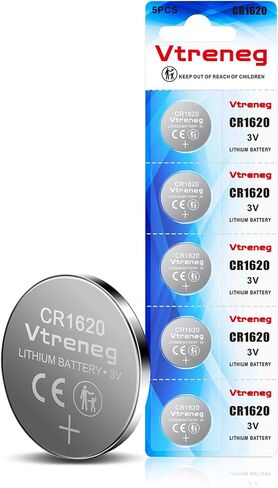 5 Pack CR1620 Battery, 1620 3V Lithium Battery for Key Fob Watch Car Remote in Kuwait
