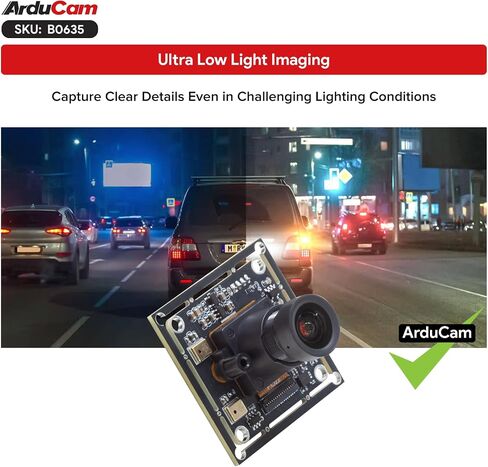 Arducam 1080P Ultra Low Light USB Camera Module, 102°Wide Angle UVC Webcam in Saudi Arabia