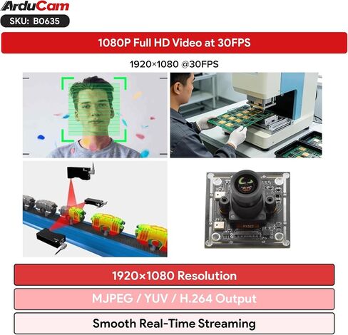 Arducam 1080P Ultra Low Light USB Camera Module, 102°Wide Angle UVC Webcam in Saudi Arabia