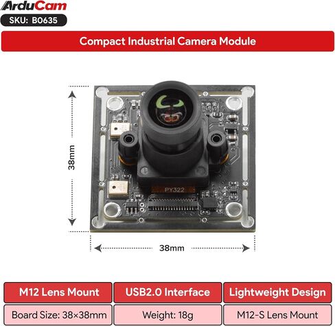 Arducam 1080P Ultra Low Light USB Camera Module, 102°Wide Angle UVC Webcam in Saudi Arabia
