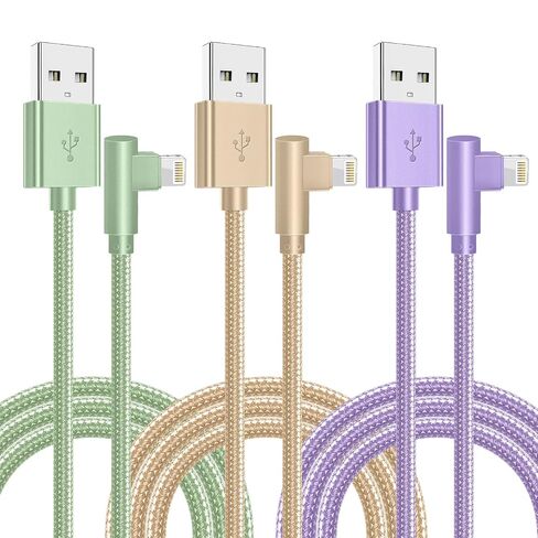 iPhone Charger,3 Pack 6FT Lightning Cable [Apple MFi Certified] 90 Degree in Kuwait