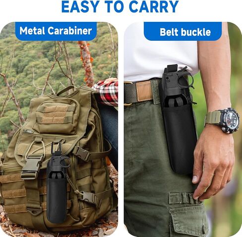 Xxerciz Spray Holster Compatible with Frontiersman 7.9oz Canisters, Portable Nylon Pouch Holder with Metal Carabiner and Belt Loop for Hunting, Camping in Kuwait