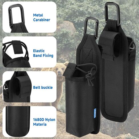 Xxerciz Spray Holster Compatible with Frontiersman 7.9oz Canisters, Portable Nylon Pouch Holder with Metal Carabiner and Belt Loop for Hunting, Camping in Kuwait