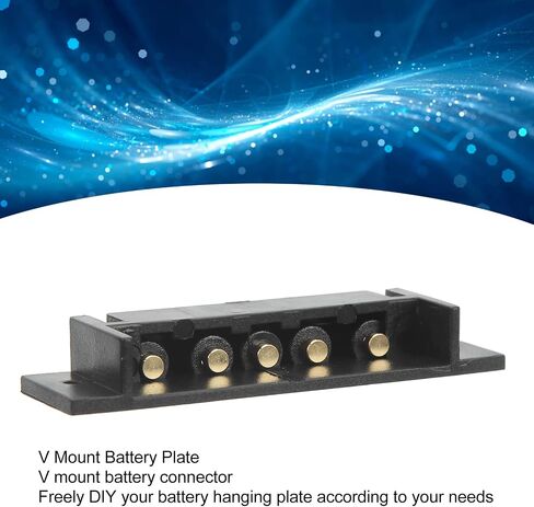 V Mount Battery Plate Adapter, V Lock Battery Plate Replacement with 5 Pin PCB DIY Connector, Gold Plated Copper Contacts, Durable ABS Plastic for V Mount Battery Repair in Kuwait