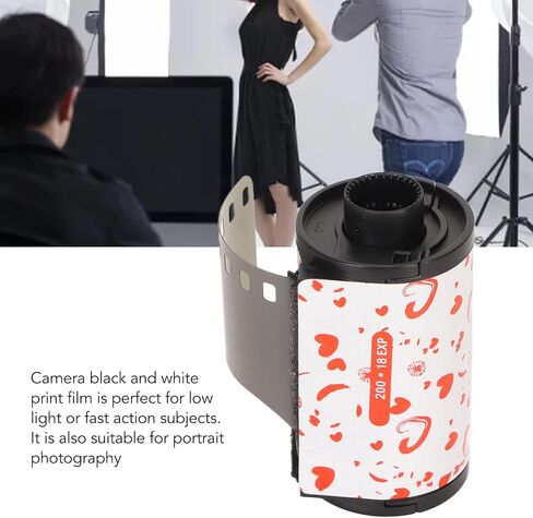 Black White Print Film 35mm, Black and White Negative Film for 135 Camera, 200 ISO Fine Grain 18 Exposure Roll with Storage Box for Analog Photography Enthusiasts in Saudi Arabia