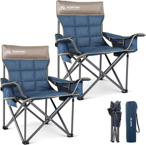 Huskfirm Camping Chairs 2 Pack Extra Wide Oversized Camp Chairs for Adults in Saudi Arabia