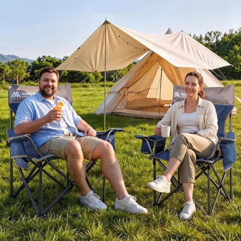 Huskfirm Camping Chairs 2 Pack Extra Wide Oversized Camp Chairs for Adults in Saudi Arabia