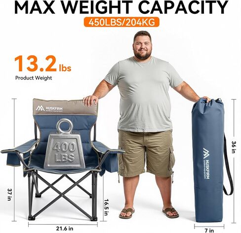 Huskfirm Camping Chairs 2 Pack Extra Wide Oversized Camp Chairs for Adults in Saudi Arabia