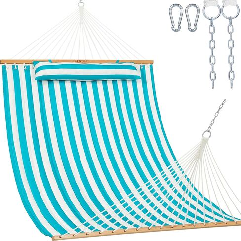 Lazy Daze Double Quilted Hammock with Pillow and Carabiners, Sailor Stripe in Saudi Arabia