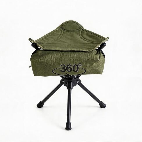 JBin Rich Portable 360° Swivel Camping Stool, Ultralight 1.98 lbs Folding Stool for Adults, 600D Oxford Seat & Nylon Tripod Frame, 15.7" Height for Fishing, Hiking, Travel & Outdoor in Kuwait